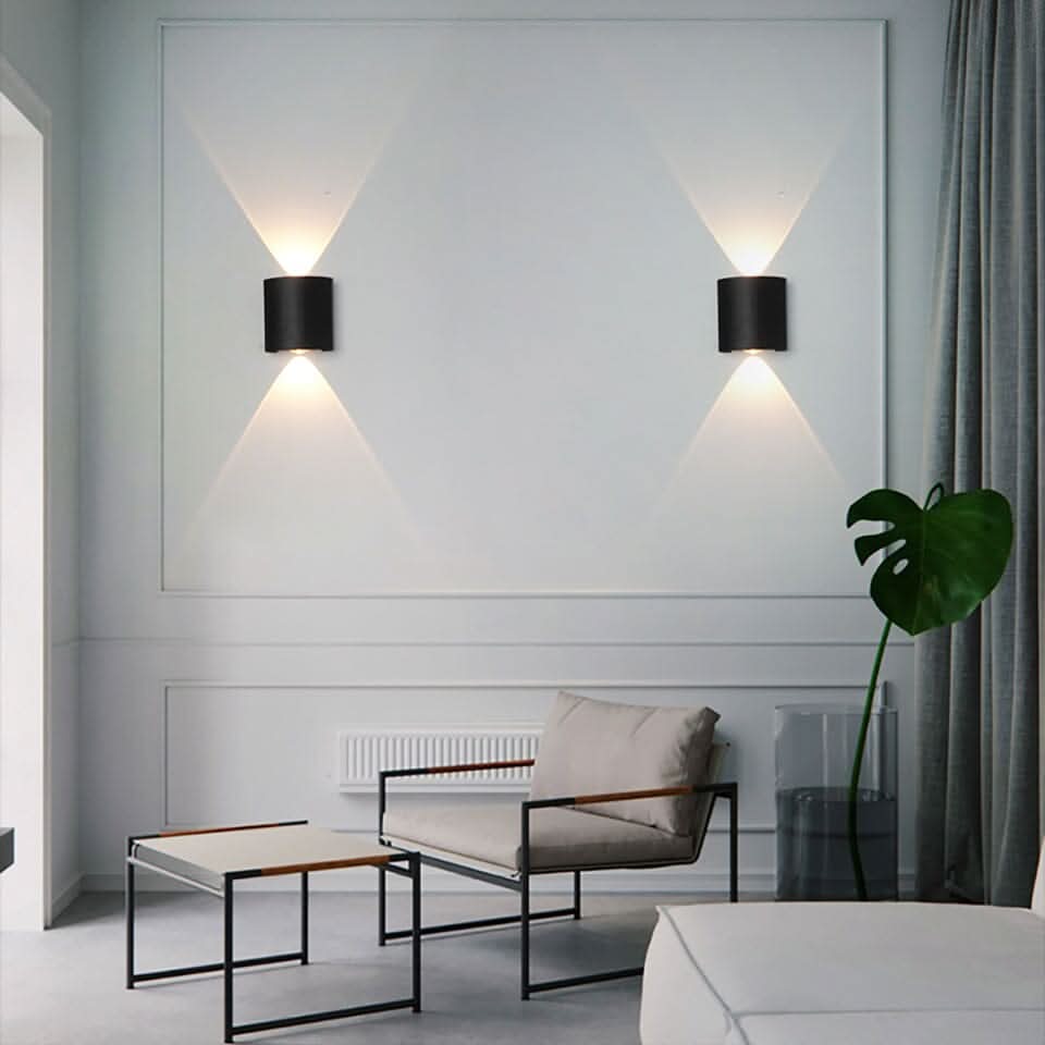 Waterdichte led buitenwandlamp met modern aluminium design en up & downlight