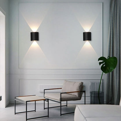 Waterdichte led buitenwandlamp met modern aluminium design en up & downlight