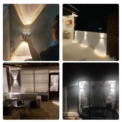 Waterdichte led buitenwandlamp met modern aluminium design en up & downlight