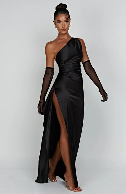 Zomerjurk Elegante One-Shoulder Splitrok Vrouwen
