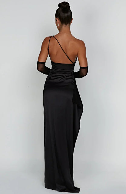 Zomerjurk Elegante One-Shoulder Splitrok Vrouwen