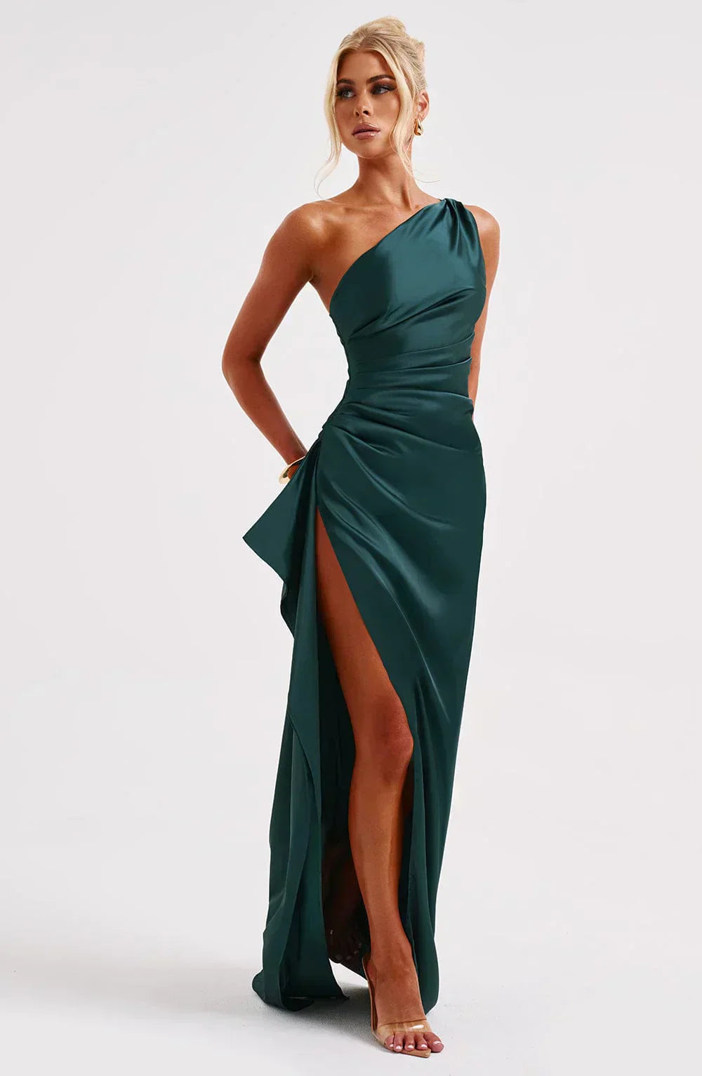 Zomerjurk Elegante One-Shoulder Splitrok Vrouwen