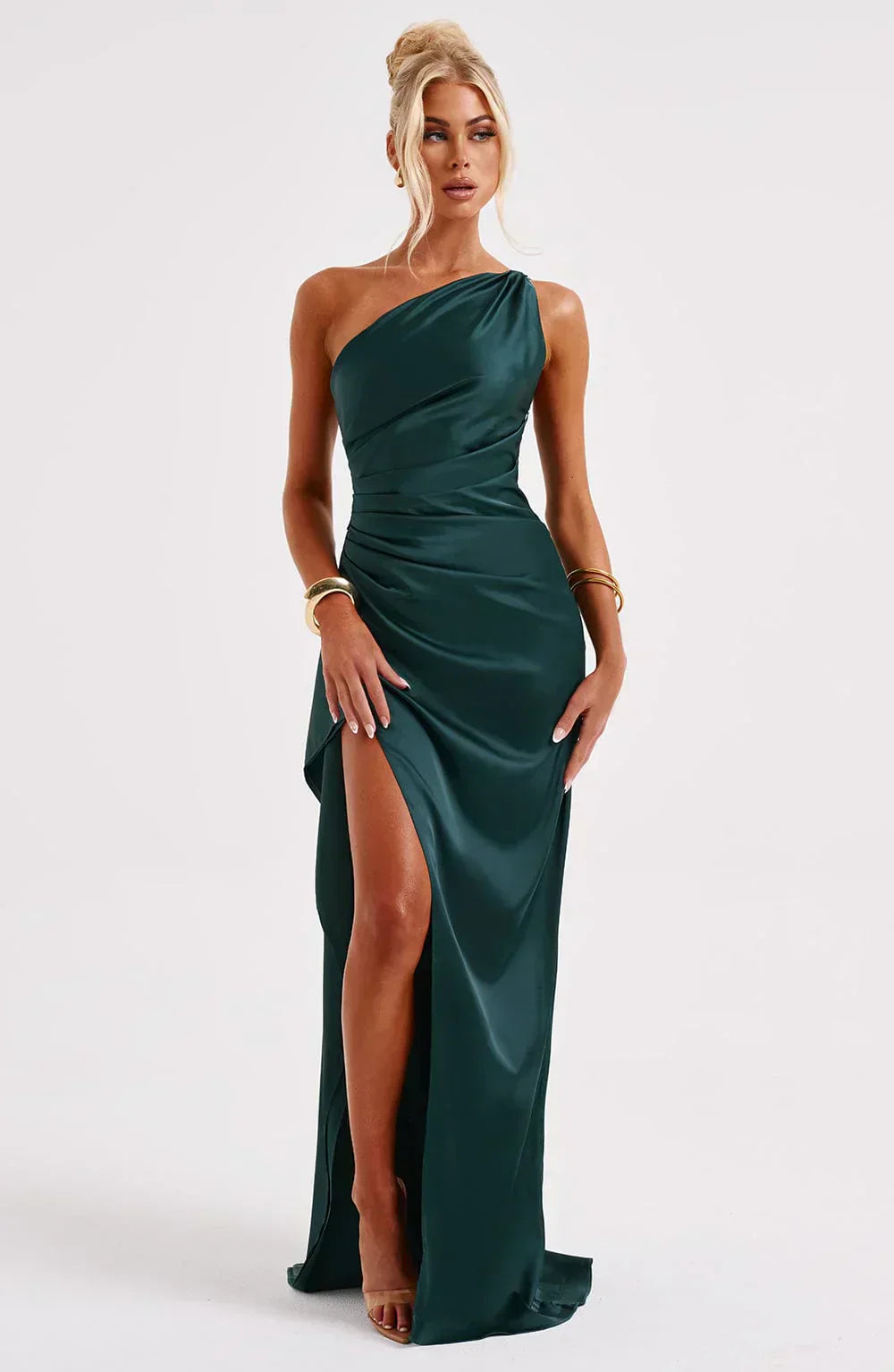 Zomerjurk Elegante One-Shoulder Splitrok Vrouwen