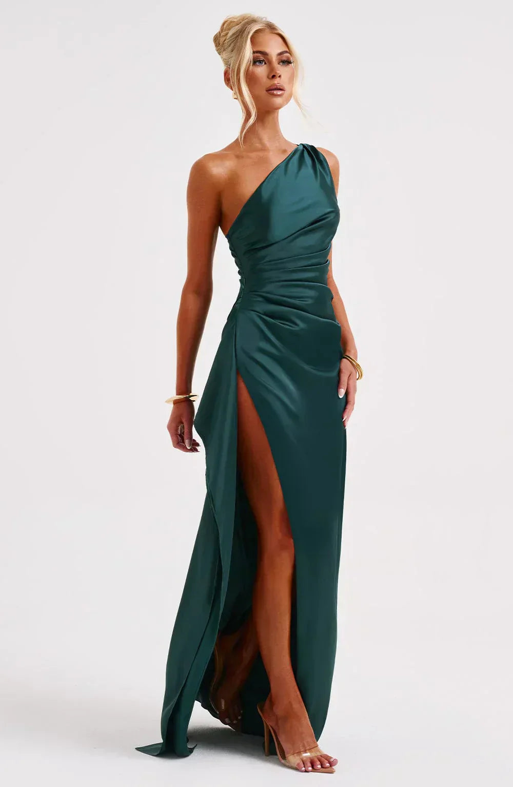 Zomerjurk Elegante One-Shoulder Splitrok Vrouwen