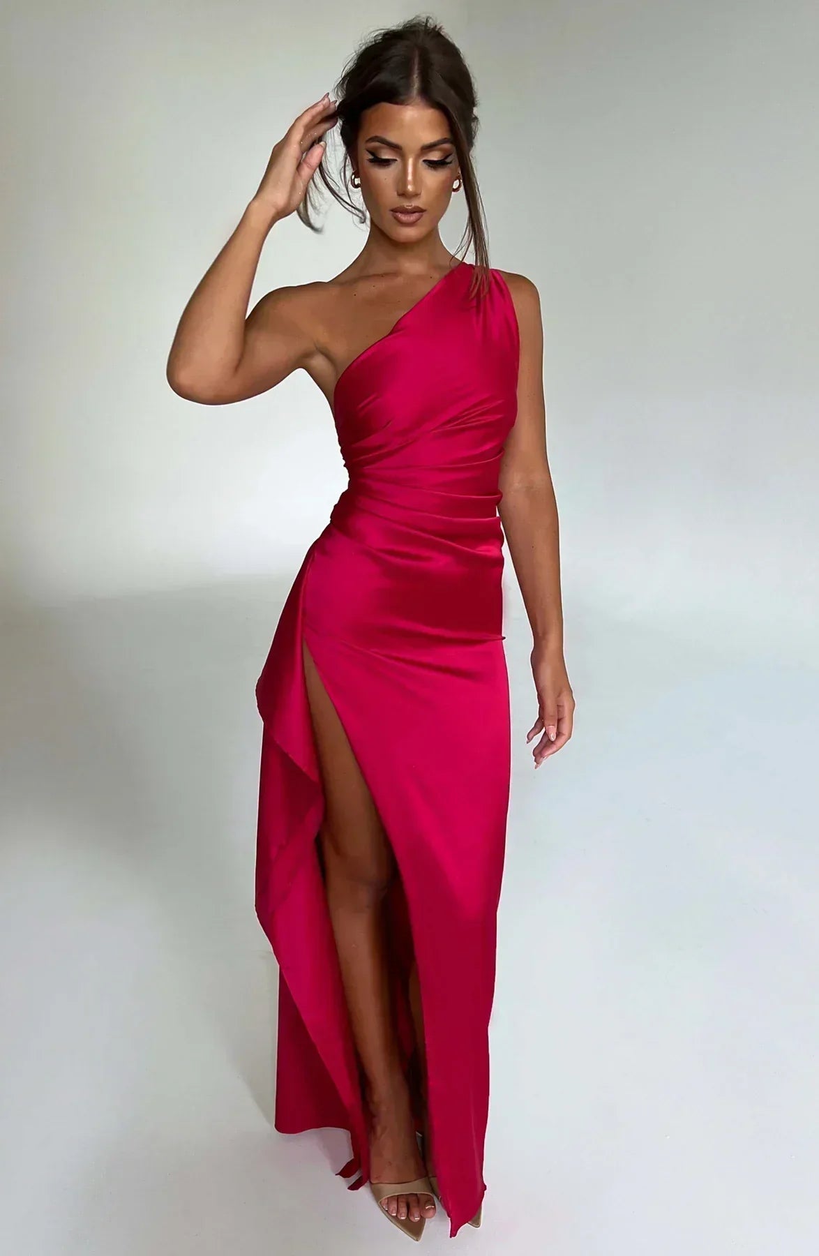Zomerjurk Elegante One-Shoulder Splitrok Vrouwen - StudioMarella