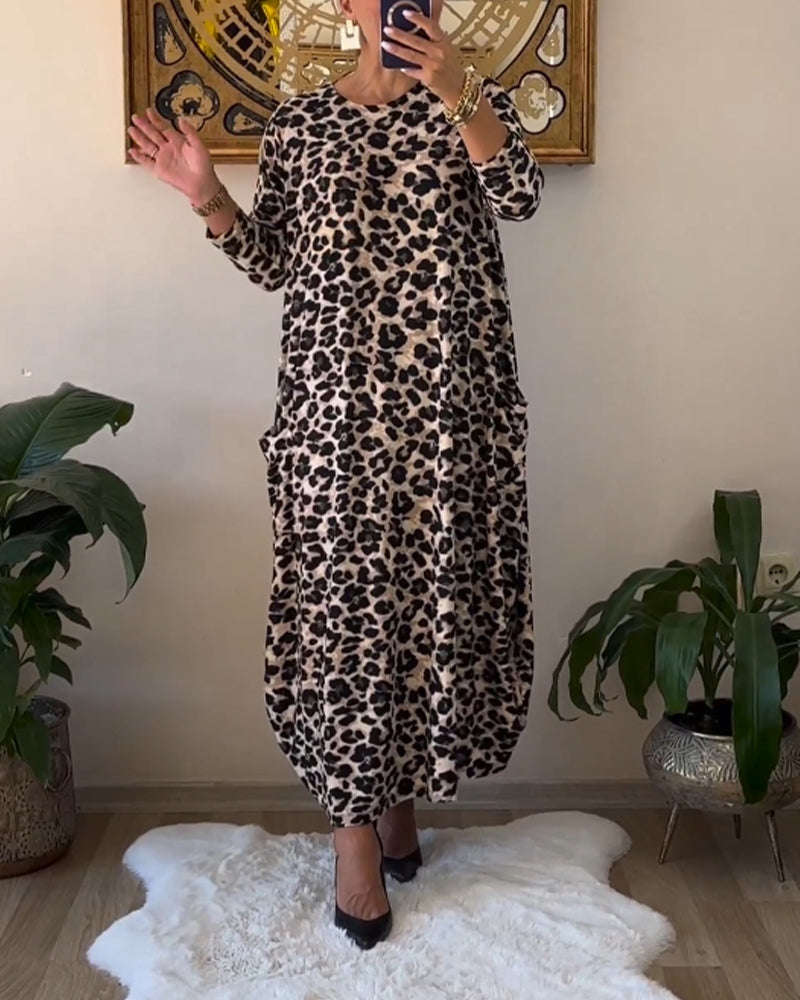 Luipaardjurk Zomerjurk met Zakken Vrouwelijke Jurk Elegante Stijl - StudioMarella