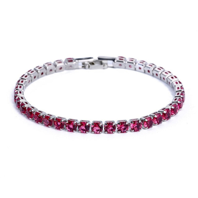 Elegante Schakelarmband met Zirkonia Stenen | Luxe Tennisarmband voor Dames en Heren | Geometrisch Design Polssieraad met Glanzende Kristallen | Verstelbare Feestelijke Armband Zilver Goud