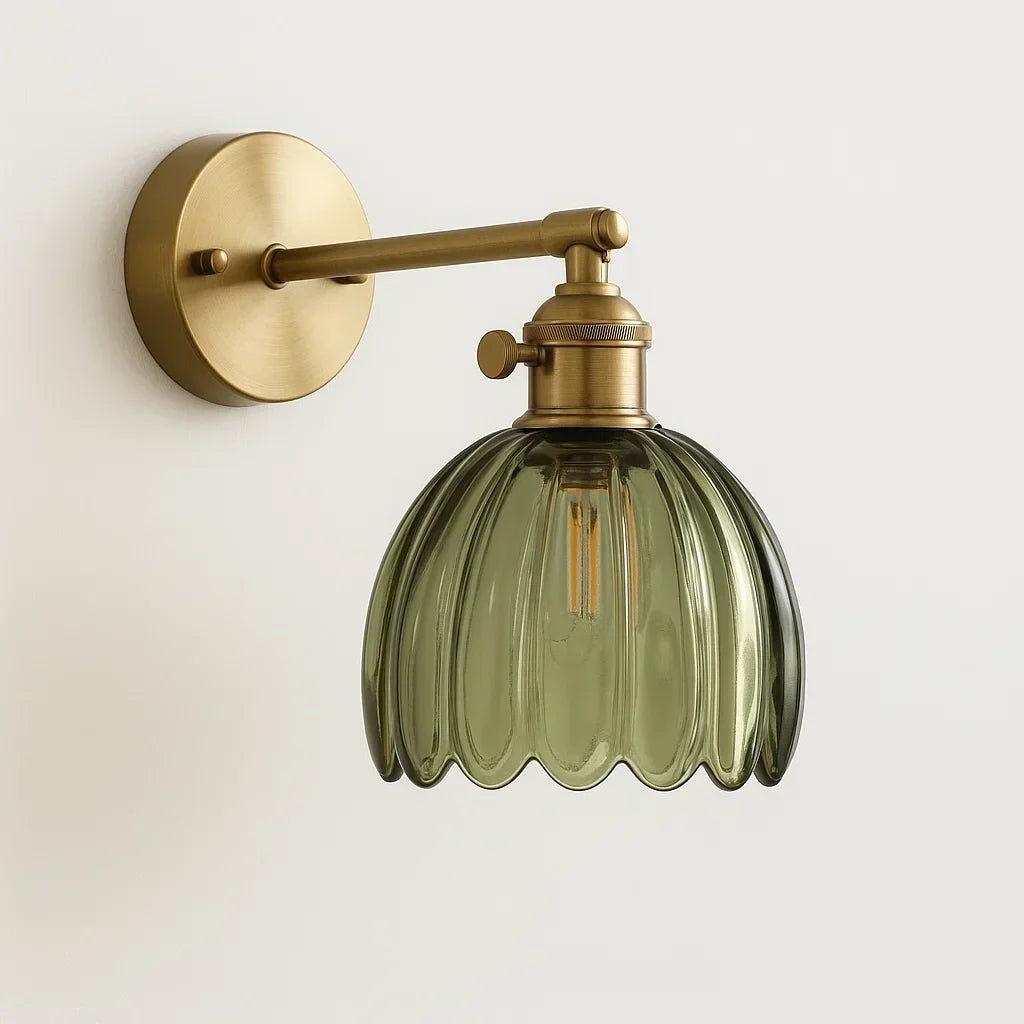 Wandlamp Vintage Bloem Glas Messing Tulpen Design E27 Wandverlichting