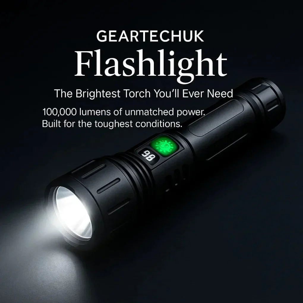 Oplaadbare LED Zaklamp 100000 Lumen Aluminium IPX6 Waterdicht voor Outdoor Camping Wandelen Noodsituaties