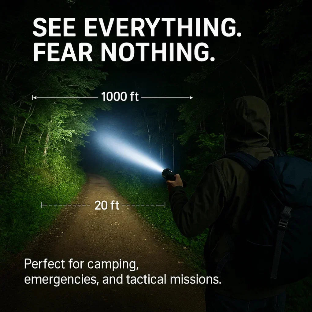 Oplaadbare LED Zaklamp 100000 Lumen Aluminium IPX6 Waterdicht voor Outdoor Camping Wandelen Noodsituaties