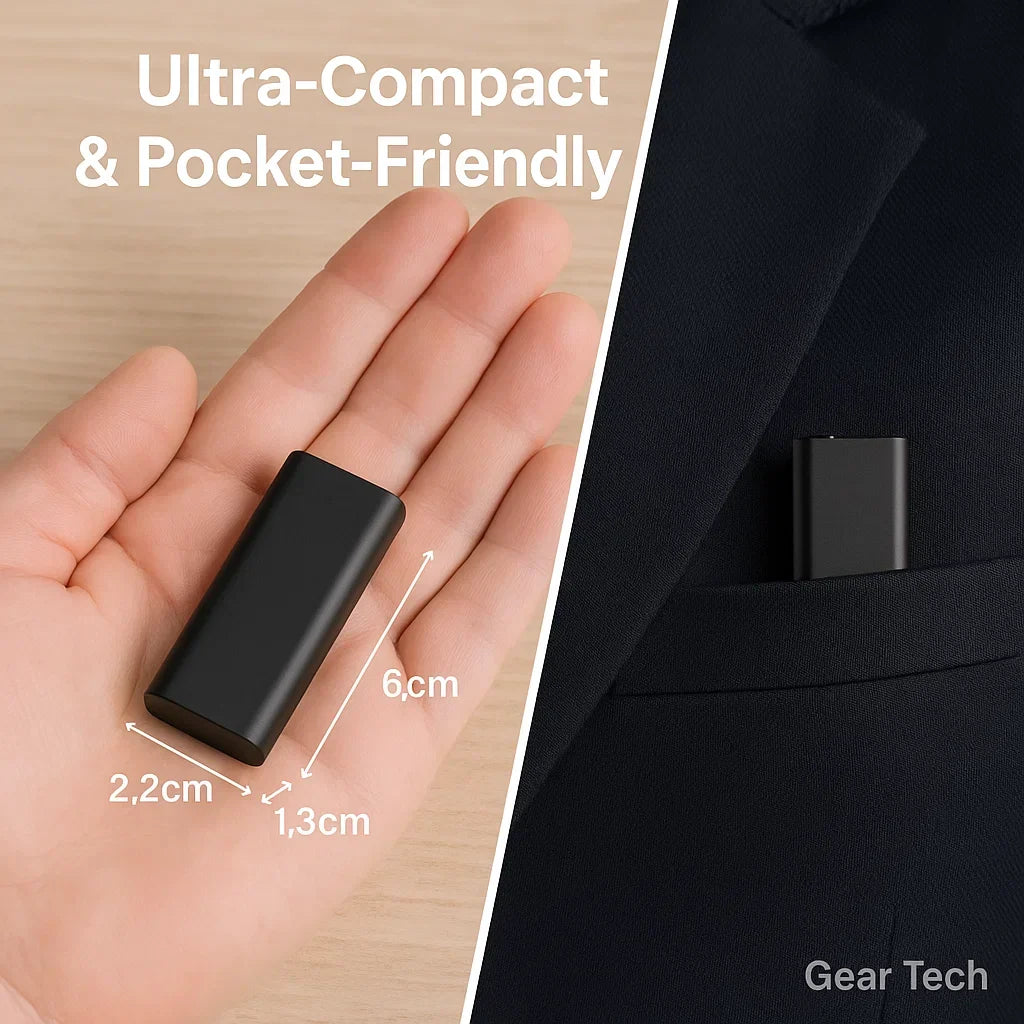 Compacte Spraakrecorder 16GB – Kleine Digitale Audiorecorder met Spraakactivatie en 50 Uur Opname