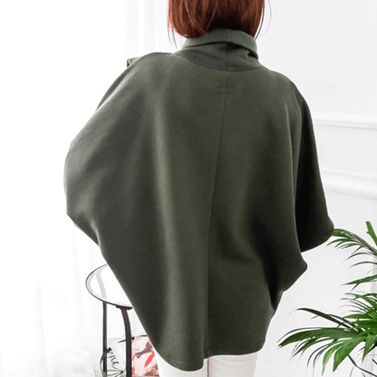 Dames Trui Oversized Asymmetrisch Zwart Modieus