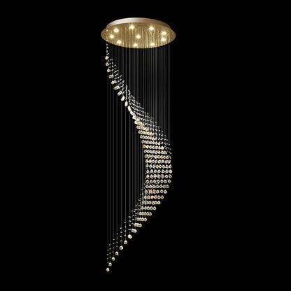 Kristallen Kroonluchter Regendruppel Spiraal K9 Kristal Chroom GU10 Trap Entreehal Luxe