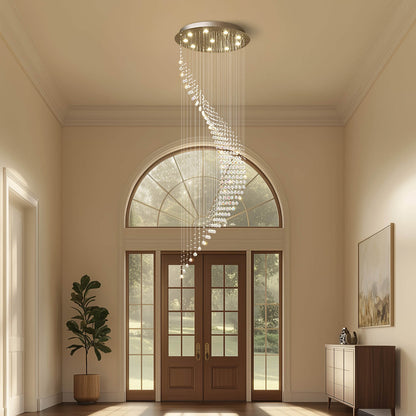 Kristallen Kroonluchter Regendruppel Spiraal K9 Kristal Chroom GU10 Trap Entreehal Luxe