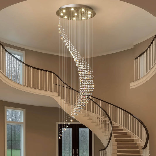 Kristallen Kroonluchter Regendruppel Spiraal K9 Kristal Chroom GU10 Trap Entreehal Luxe