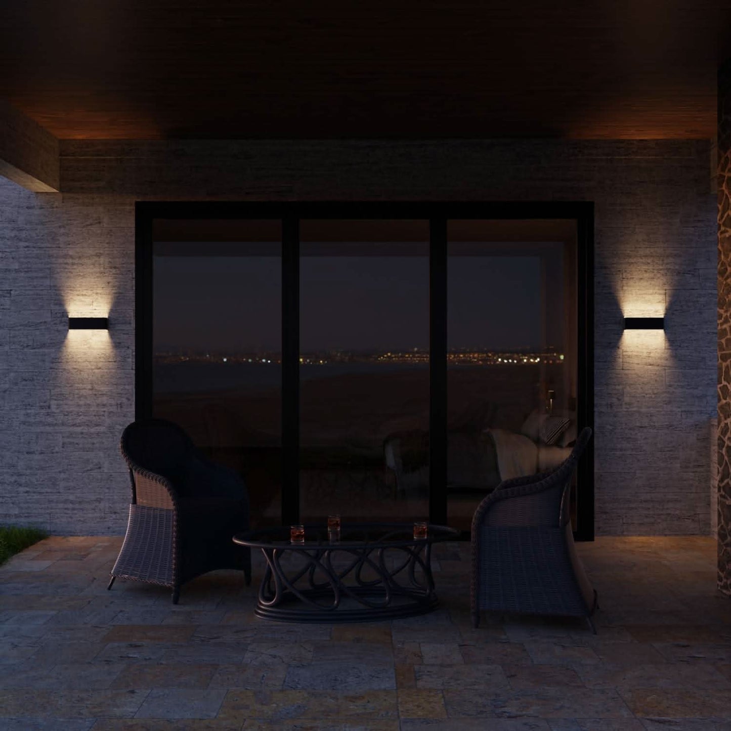 Minimalistische led wandlamp voor buiten en binnen met up-down licht