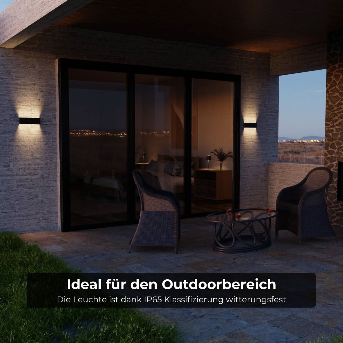 Minimalistische led wandlamp voor buiten en binnen met up-down licht