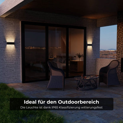Minimalistische led wandlamp voor buiten en binnen met up-down licht