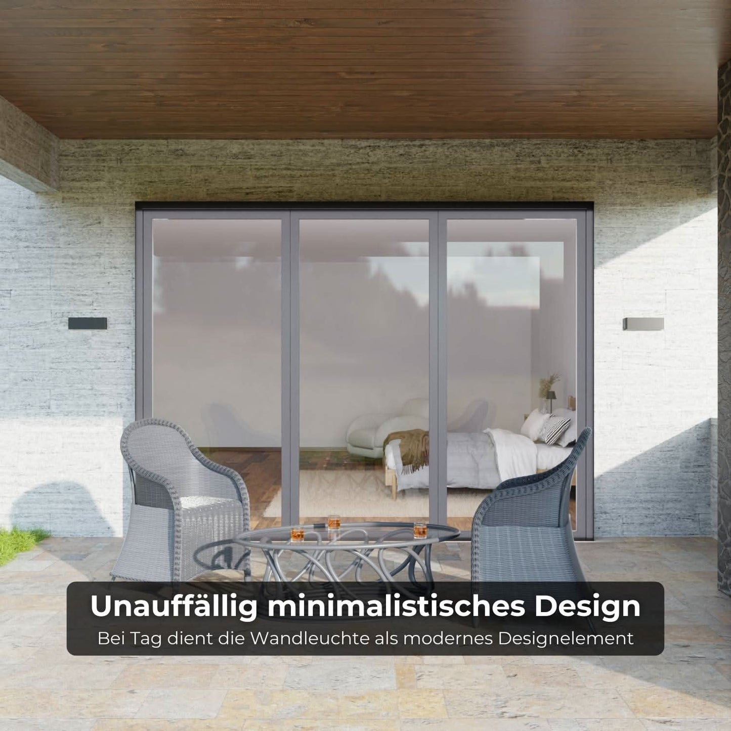 Minimalistische led wandlamp voor buiten en binnen met up-down licht