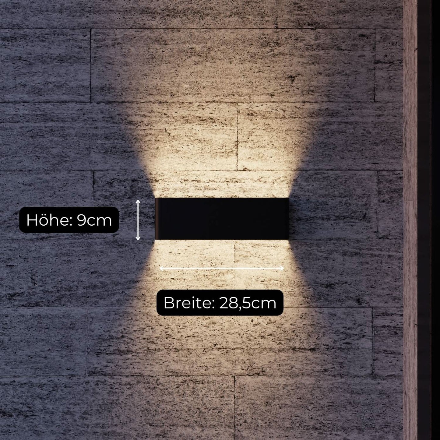 Minimalistische led wandlamp voor buiten en binnen met up-down licht