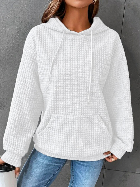 Dames Hoodie Wafelgebreid Zacht en Casual