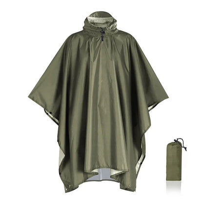 Waterdichte Regenponcho met Capuchon – 3-in-1 Outdoor Bescherming voor Wandelen Kamperen Tuin
