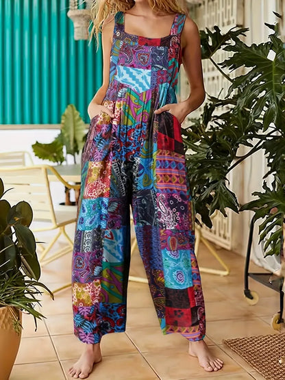 Jumpsuit Korte Mouw Bloemenprint Zomerjurk