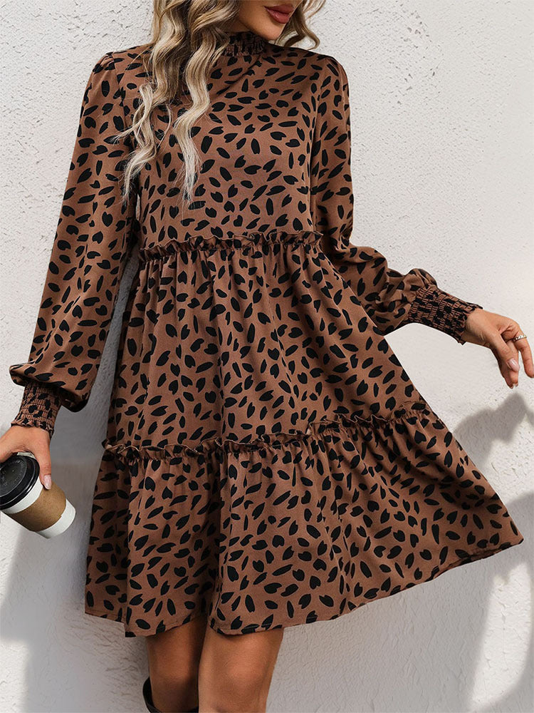 Dames Jurk Babydoll met Bloemenprint en Plooien