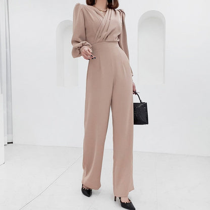 Dames Jumpsuit Hoge Taille V-Hals Elegante Jurk