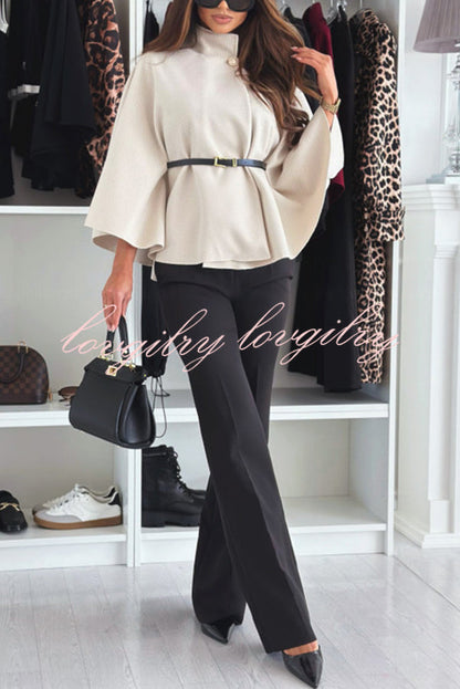 Dames Cape Top Zwart Elegante Stijl