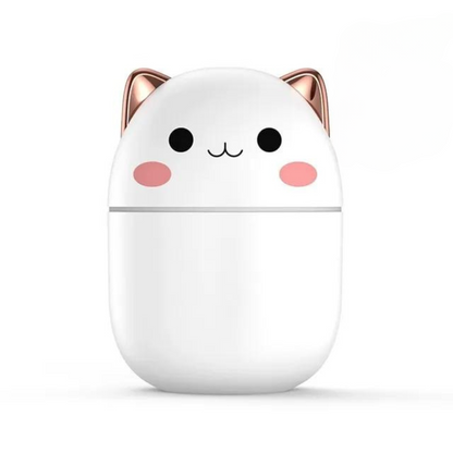 Katten Luchtbevochtiger met LED Nachtlampje – 250ml Bevochtiging voor Slaapkamer Bureau Kinderkamer