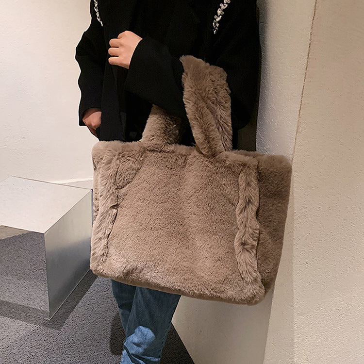 Dames Schoudertas Teddy Zacht met Comfortabele Schouderband