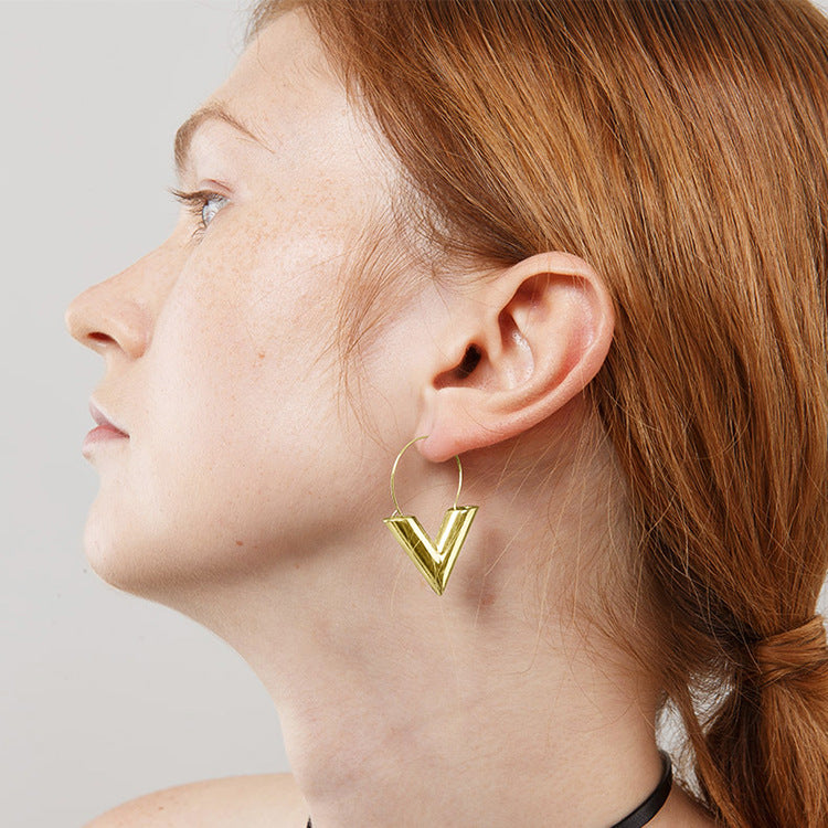 Dames Oorbellen Zilver Modern V-Vorm