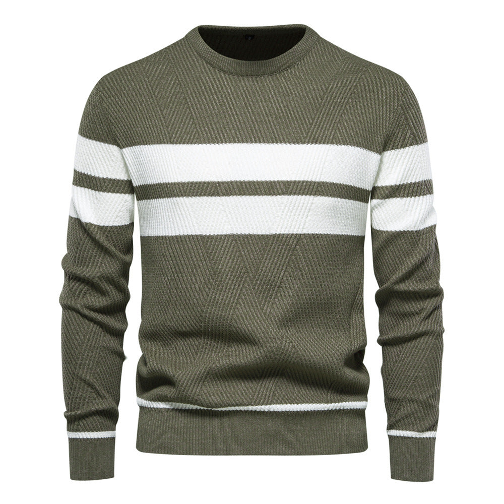 Gestreepte Trui Mannen Casual Klassiek Model