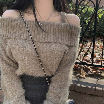 Dames Trui Off-shoulder Gebreid Stijlvol