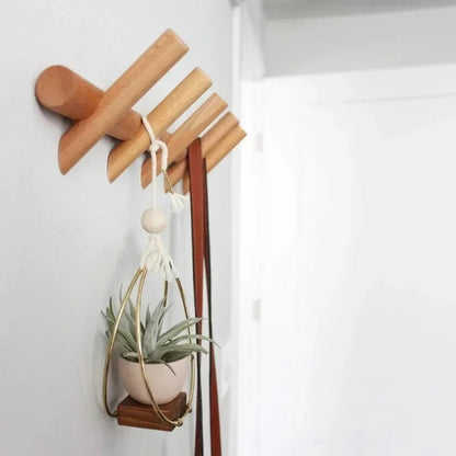 Kapstok Wand Eikenhout Minimalistisch 4 5 Haken Hal Garderobe Modern Scandinavisch