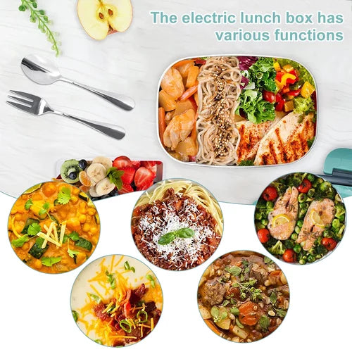 Elektrische Lunchbox met Verwarming 1.5L – Warm Eten Onderweg Auto & Thuis