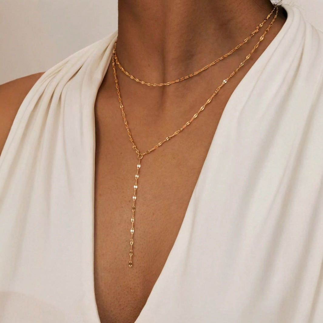 Gouden Ketting V-Model voor Dames Fijn Schakelwerk Subtiel Detail - StudioMarella