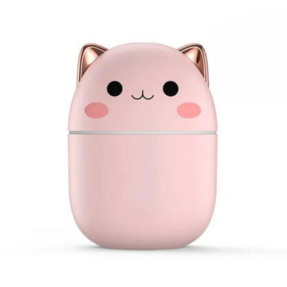 Katten Luchtbevochtiger met LED Nachtlampje – 250ml Bevochtiging voor Slaapkamer Bureau Kinderkamer