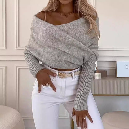 Dames Trui Off-shoulder Zacht Gebreid Stijlvolle Look
