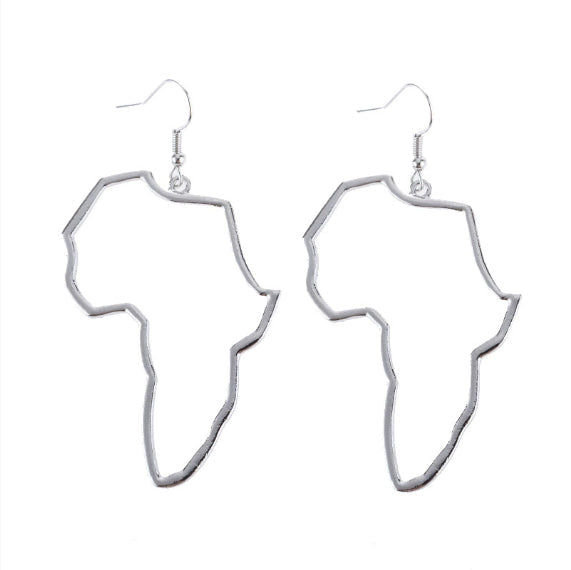 Dames Oorbellen Goudkleurig Afrikaanse Kaartvorm