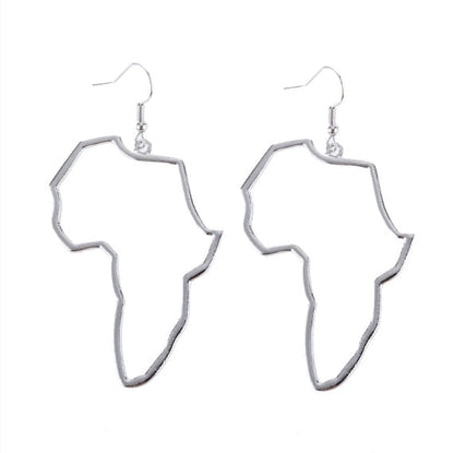 Dames Oorbellen Goudkleurig Afrikaanse Kaartvorm
