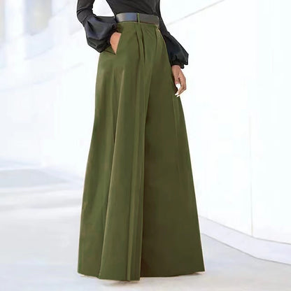 Dames Broek Wijde Pijpen Hoge Taille Comfortabele Zittende Broek