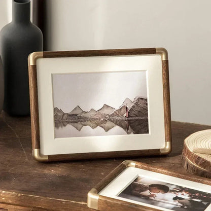 Fotolijst Hout Messing Vintage Tafelmodel Staand Liggend Meerdere Maten