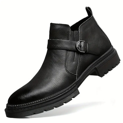 Heren Leren Boots Klassiek met Gesp en Stevige Zool