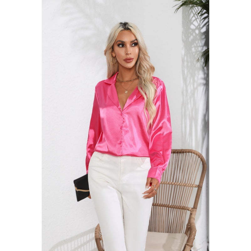 Dames Blouse Elegante Satijn blouse voor Vrouw