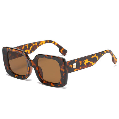 Vierkante Zonnebril Groot Montuur Retro Stijl voor Dames