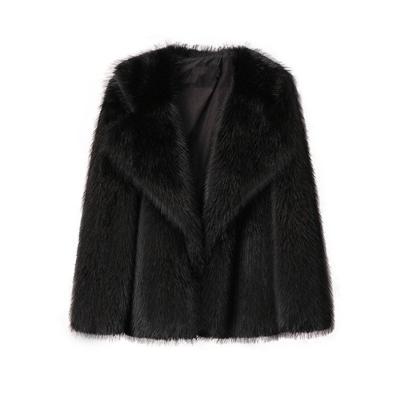 Dames Faux Fur Jas Zomer Trendy Grote Kraag