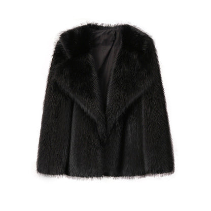 Dames Faux Fur Jas Zomer Trendy Grote Kraag