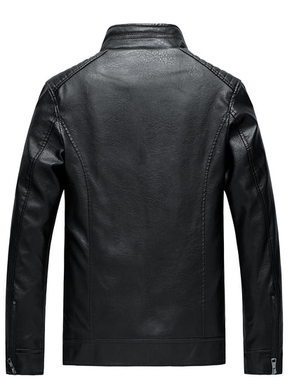 Leren Jas met Ritszakken Elegant Design